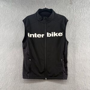 Interbike Black Cycling Vest Men’s Size Large Full Zip Sleeveless Jacket